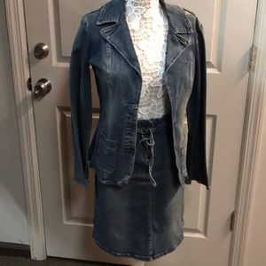 Arden B two piece denim suit